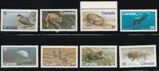 Canada 1977 - 81 Endangered Wildlife Series S 732,  752,  813 - 4,  853 - 4,  883 - 4 Mnh