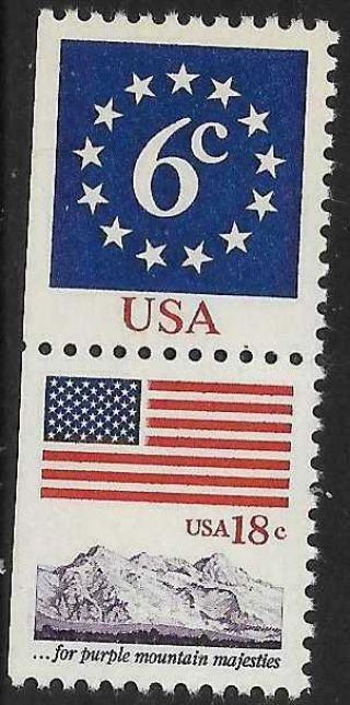 Scott 1892 - 93 Us Stamp 1981 6c & 18c Flag & Anthem Mnh Bppklet 2 Left