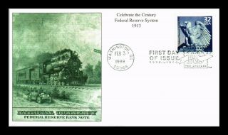 Dr Jim Stamps Us Celebrate The Century Federal Reserve System Fdc Cover