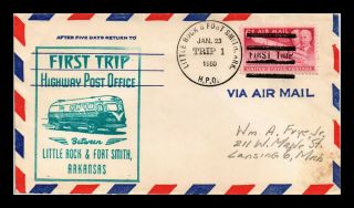 Dr Jim Stamps Us Little Rock Fort Smith First Trip Highway Post Office Cover