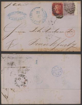 Gb Victoria 1868 - Cover To Frankfurt Germany 31701/14