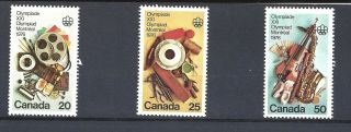 Canada 1976 Olympic Arts And Culture Scott 684 - 686 Vf Nh (bs13267)