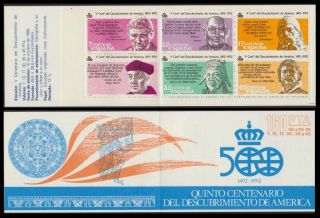 Spain 1992 Booklet 6v,  Discovery Of America,  Famous People (j3n)