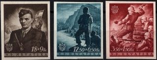 Stamp Croatia Sc B060 - 2 1944 Wwii 3rd Reich Ndh Independence Anniversary Mnh