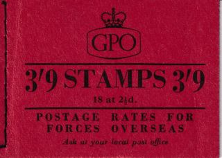 Gb 1955 (october) 3/9d Stitched Booklet Sg G9 Cat £40