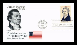 Dr Jim Stamps Us James Monroe Presidents Of United States First Day Cover