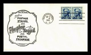 Us Cover George Washington Phosphor Tagged Fdc Pair Boerger Cachet