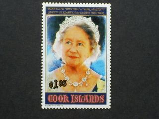 Cook Islands Stamp $185.  The Queen Mother 90th Birthday 1900 - 1990.