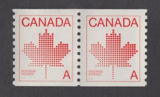 Canada Coil Strip Of 2 X 30c 908 Maple Leaf,  Non - Denominated " A " Definitive