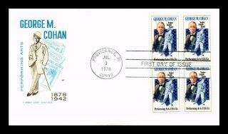 Dr Jim Stamps Us George M Cohan House Of Farnum First Day Cover Block