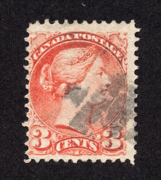 Canada 37d 3 Cent Indian Red Queen Victoria Small Queen Issue Perf 12.  5 Mnh
