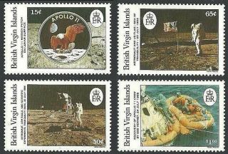 British Virgin Is.  1989 Usa In Space // Apollo 11 Full Set Of 4 Mnh Cv$12.  00