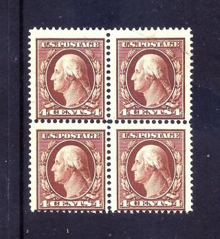 Us Stamps - 377 - Mnh - 4 Cent Washington Issue - Block Of 4 - Cv $270