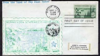1106 Minnesota Statehood May 11 1958 Saint Paul Mn,  Nim,  Pomeroy Stamp Company