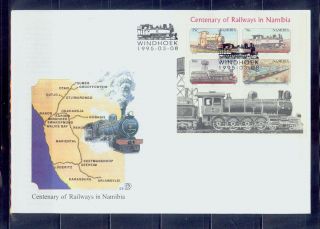 Namibia/1995 Centenary Of Railways S/s - Fdc/mnh.