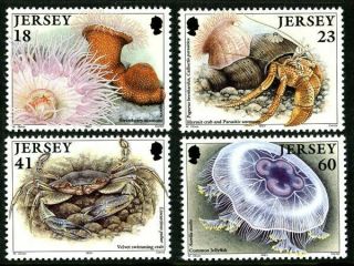 Jersey 1994 Marine Life Set Of All 4 Commemorative Stamps Mnh