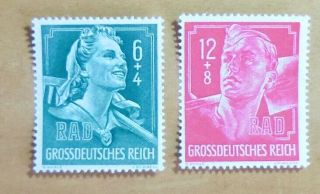 German Third Reich Stamps.  1944 Labour Corps Sg 216/217 Never Hinged