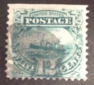 Usa 1869 12 Cent Green With Grill Stamp Vfu