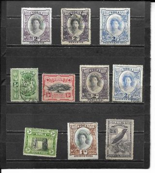15 Stamps From Tonga 56//86 (scott) Cancelled/mint Hinged Cat Value $74.  75