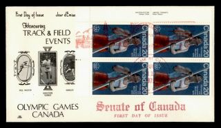 Dr Who 1975 Canada Olympic Games Track And Field Fdc Block C127381