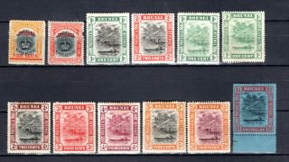 Brunei Malaya Straits Settlements 1906 - 1912 Selection Of Mh Stamps Mounted