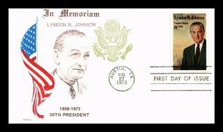 Dr Jim Stamps Us President Lyndon B Johnson First Day Jackson Cachet Cover
