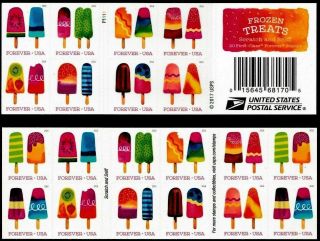 2018 Us Stamp - Frozen Treats - Forever Booklet Of 20 - Scott 5285 - 5294