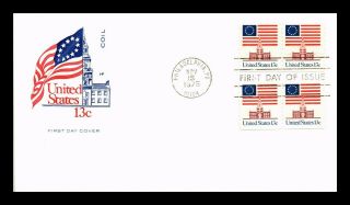 Dr Jim Stamps Us Flag Independence Hall Coil Fdc House Of Farnum Cover