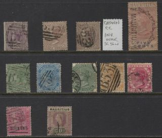 Mauritius 1860 - 1934 Qv & Gv Selection Incl.  Inverted Wmk Cv $125,