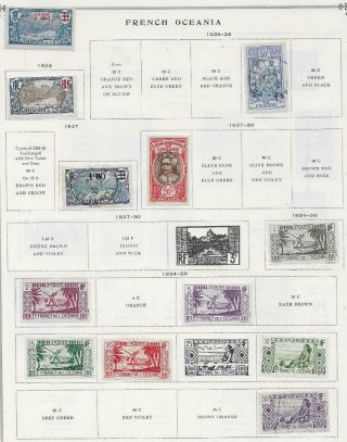 12 French Oceania Stamps W/semi - Postal From Quality Old Album 1925 - 1938