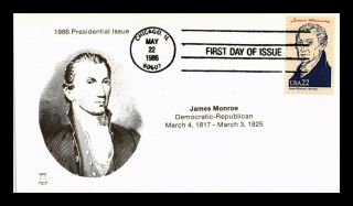 Dr Jim Stamps Us James Monroe President First Day Cover Bell Cachet