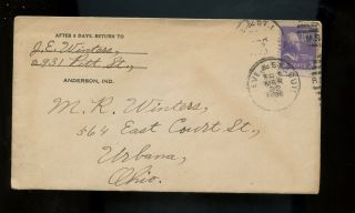 Us Railway Post Office Cover 1939 Rpo " Cleve.  &st.  Louis " To Urbana,  Ohio