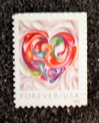 2016usa 5036 Forever Quilled Paper Heart (love Series) - Nh Single Stamp