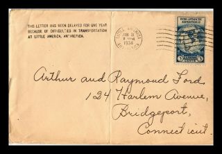 Dr Jim Stamps Us Delayed One Year Little America Antarctica European Size Cover
