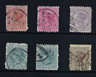 Zealand,  Qv,  1882 - 1900,  6 Stamps,  Advertising Labels For Sorting, .