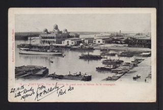 Egypt 1900 Mailed Postcard Port Said To London With British India Stamp On