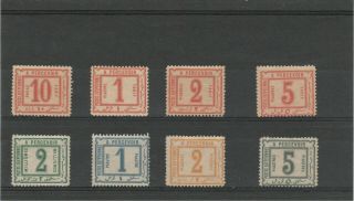 Egypt 1884 - 1884 Postage Dues,  8 No Gum Values As Forgeries.