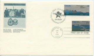1984 Fdc,  St.  Lawrence Seaway,  Joint Issue Dual Cancels