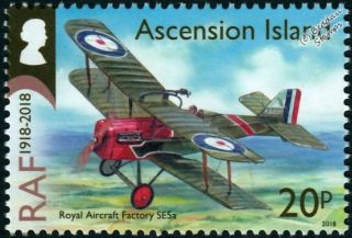 Raf Royal Aircraft Factory S.  E.  5a Wwi Biplane Fighter Aircraft Stamp (2018)