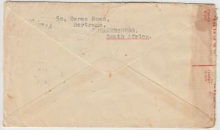 MILITARY 1942 SOUTH AFRICA censor cover JOHANNESBURG - MIDDLE EAST FORCES 4