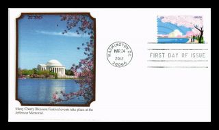 Dr Jim Stamps Us Cherry Blossoms Jefferson Memorial Forever Stamp Fdc Cover
