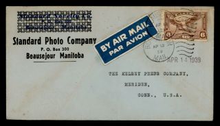 Dr Who 1939 Canada Beausejour To Usa Air Mail C126474