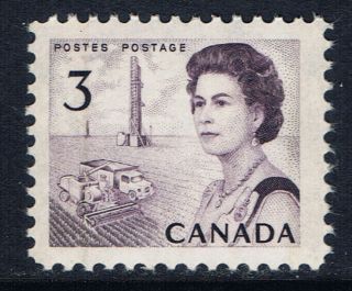Canada 456pii (2) 1967 3 Cent Red Violet Elizabeth Ii Tagged Wcb Nf Dex Mnh