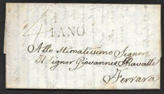 Italy Italia - 1838 Entire Letter - Fano To Ferrara Rated " 4 "