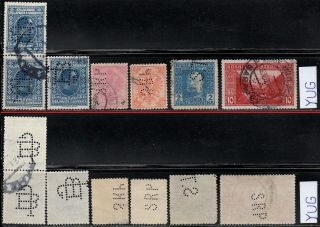 Bosnia I Herzegovina,  Serbia,  Shs - Firmenlochungen - Stamps Perfin 7 Pcs (bih)