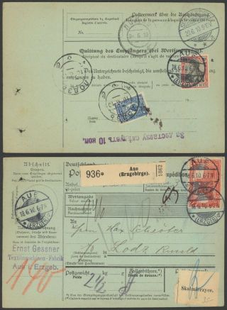 Germany 1910 - Parcel Post Waybill To Russia 32701/10