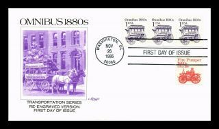 Us Covers Omnibus 1880s Transprotation Series Fdc Combo Artmaster Cachet