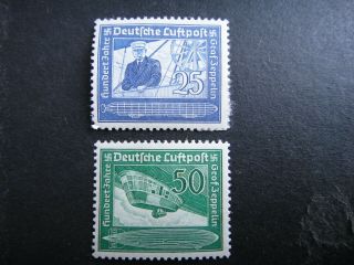 Germany Nazi 1938 Air Post Stamps Third Reich Airmail German Zeppelin Airsh