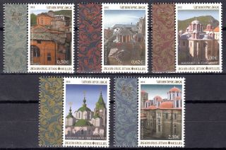 Greece Mount Athos (agion Oros) 2012 4th Issue Monasteries Set Mnh -