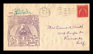 Us Cover Long Beach California Stamp Collectors Exhibit Event Signed 1931
